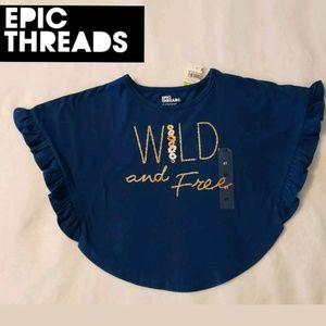 Epic Threads Cape Top Wild & Free size 4T